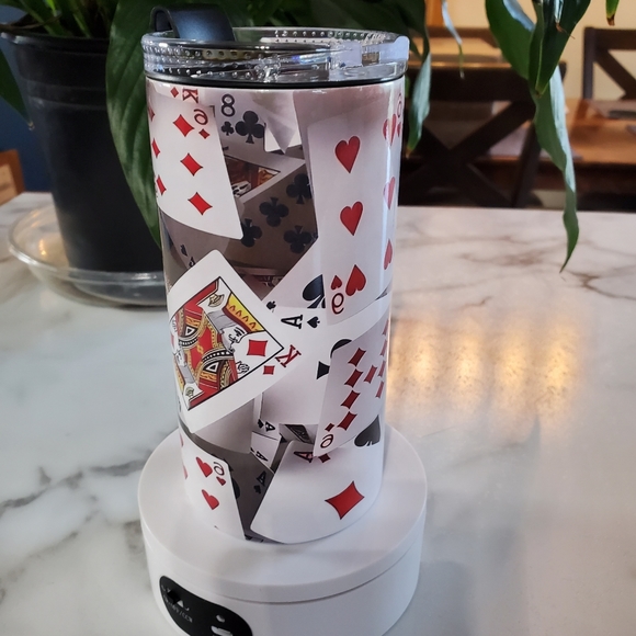Playing Cards 4 in 1 Can Cooler 14oz Tumbler 🎉sale - Picture 15 of 16